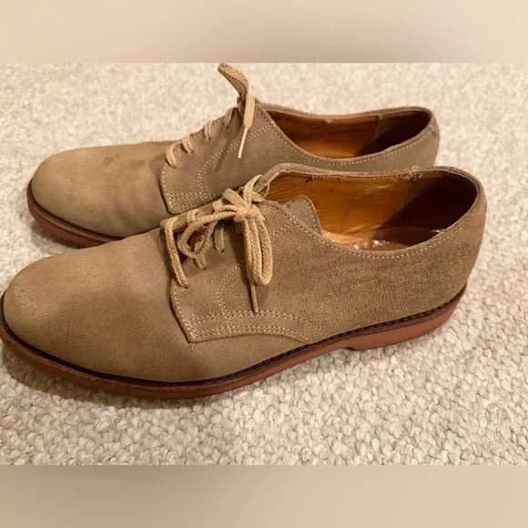 L.L.Bean Made in USA Suede Bucks Men’s 8.5 Tan Oxford Shoes - Picture 8 of 14